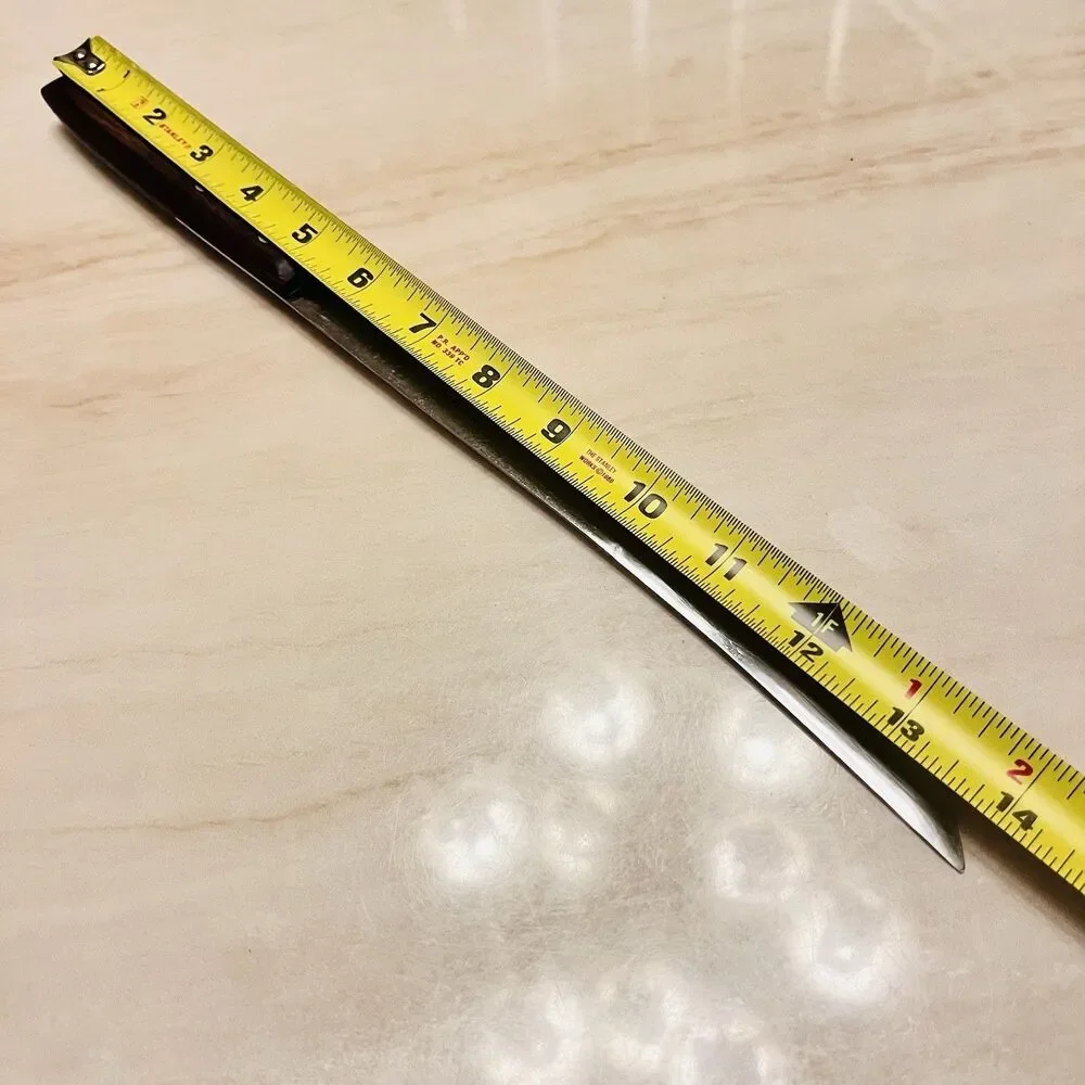 Vintage Flint Vanadium USA Serrated Knife 14” Blade 9” Wood Handle Stainless